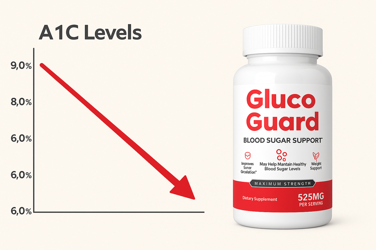Gluco Guard Blood Sugar Support Capsules – 11-in-1 Formula for Energy & Metabolic Health (30 Count)