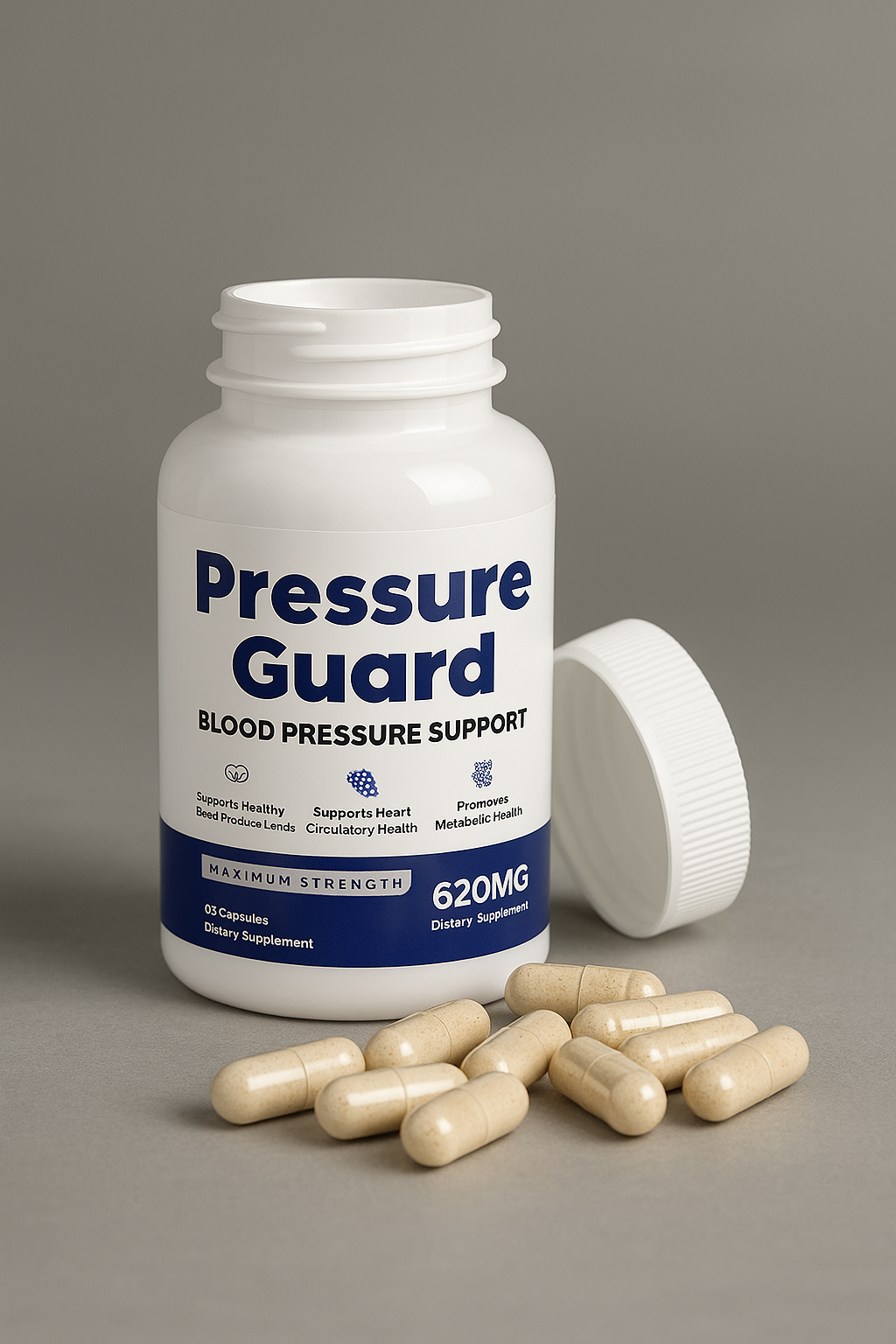 Pressure Guard – Natural Blood Pressure Support Capsules 12-Ingredient Formula – 60 Capsules