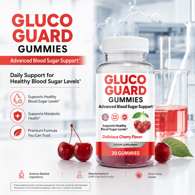 Gluco Guard Cherry Flavor Gummies with ALA, Chromium & Ceylon Cinnamon – 30 Count