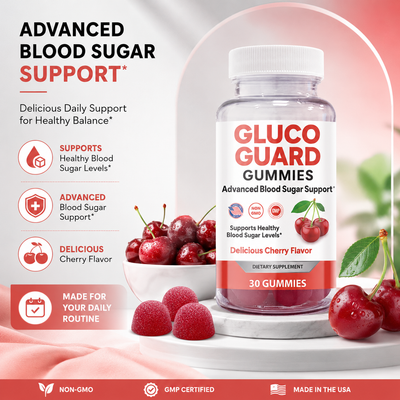 Gluco Guard Cherry Flavor Gummies with ALA, Chromium & Ceylon Cinnamon – 30 Count