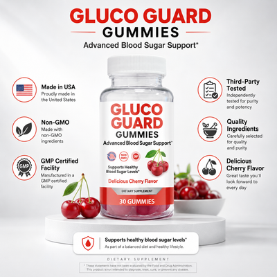 Gluco Guard Cherry Flavor Gummies with ALA, Chromium & Ceylon Cinnamon – 30 Count