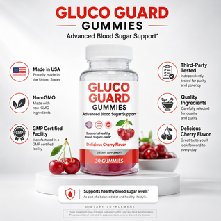 Gluco Guard Cherry Flavor Gummies with ALA, Chromium & Ceylon Cinnamon – 30 Count
