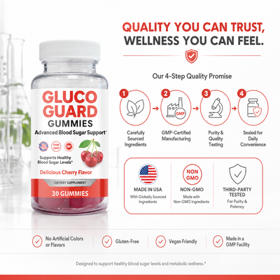 Gluco Guard Cherry Flavor Gummies with ALA, Chromium & Ceylon Cinnamon – 30 Count
