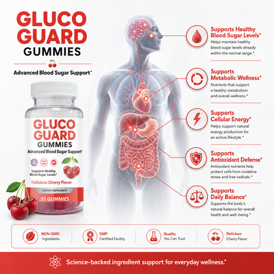 Gluco Guard Cherry Flavor Gummies with ALA, Chromium & Ceylon Cinnamon – 30 Count