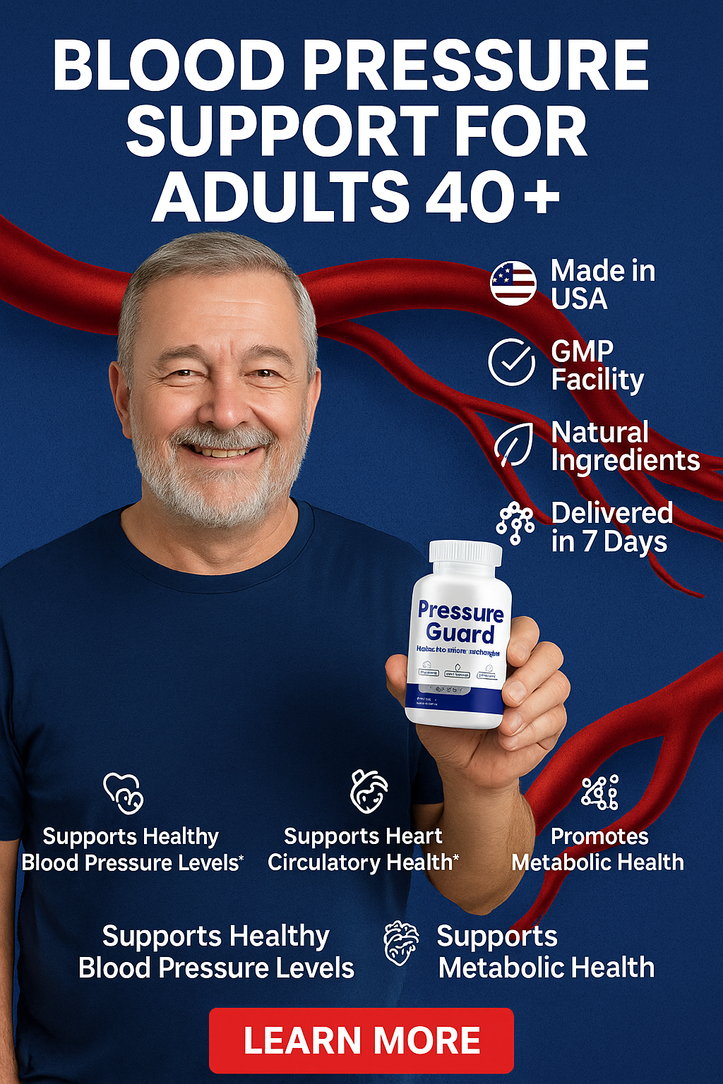 Pressure Guard - Advanced 12 in 1 Natural Blood Pressure Support Supplement