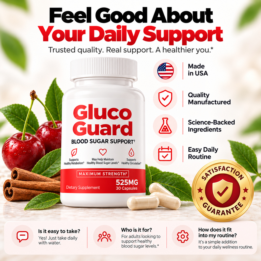 Gluco Guard Metabolic Wellness Capsules  Chromium, Cinnamon & ALA 30 Capsules