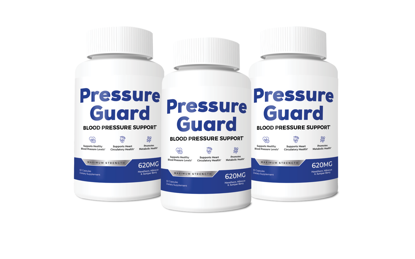 Pressure Guard - Advanced Blood Pressure Support 12 in 1 Formula - Three Month Supply