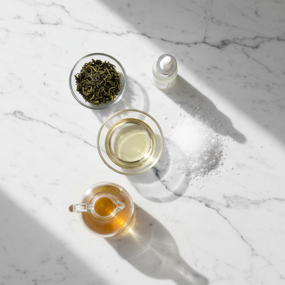 Natural ingredients in Keto Support Drops: MCT oil, BHB ketones, apple cider vinegar, green tea